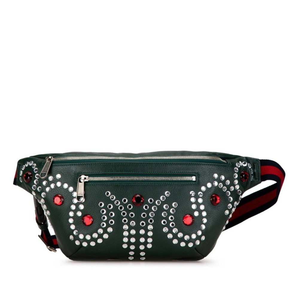 GUCCI Green Leather Hobo Bag